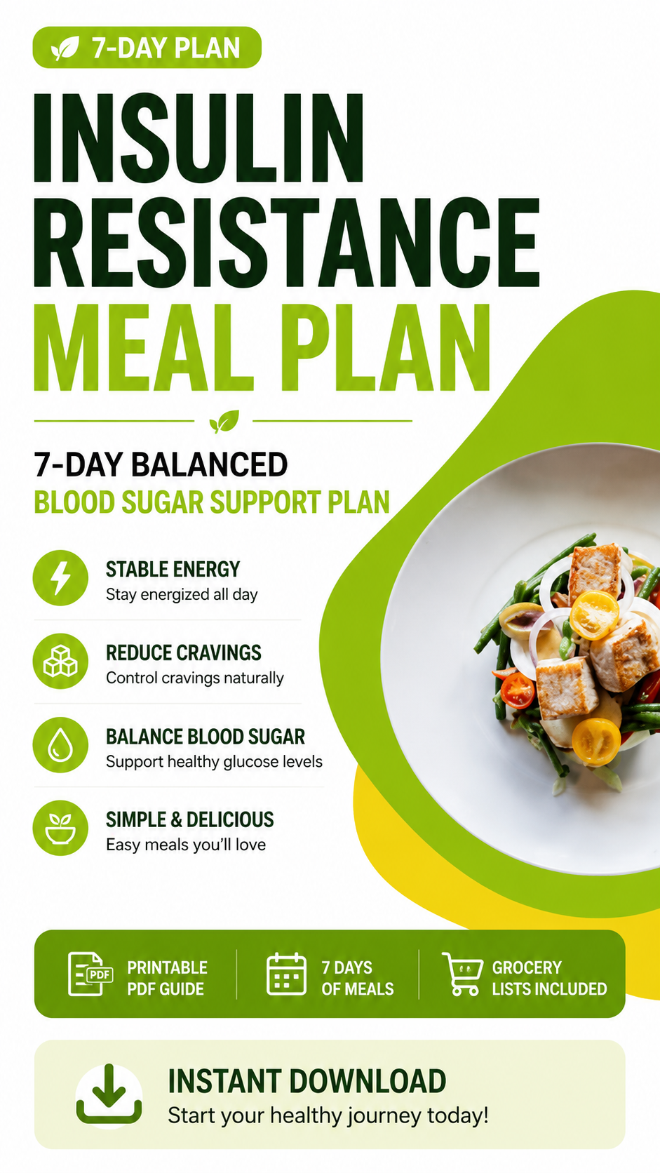 Insulin Resistance Meal Plan PDF | 7-Day Balanced Blood Sugar Guide