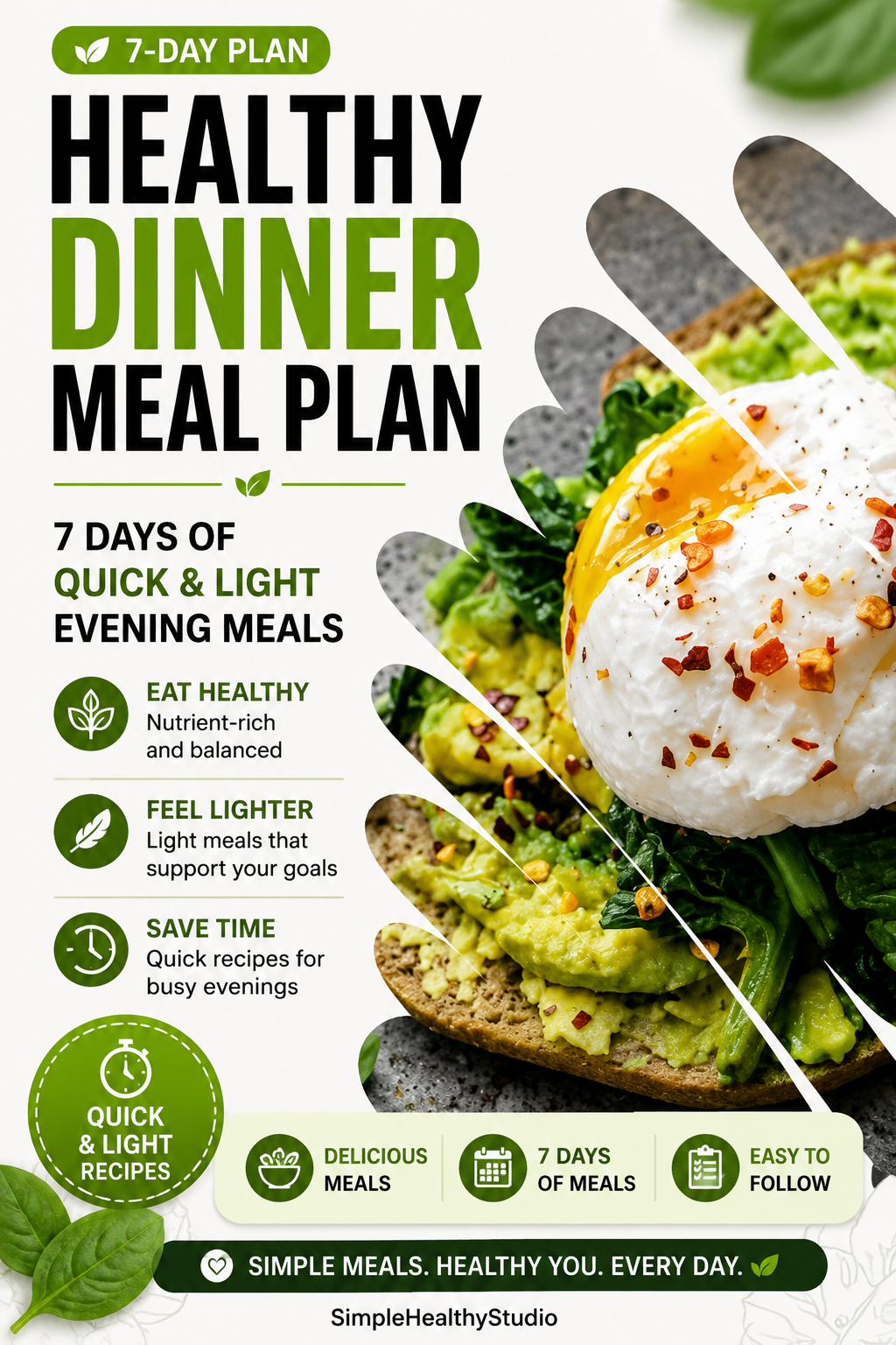 Healthy Dinner Meal Plan | 7 Days Of Quick & Light Evening Meals